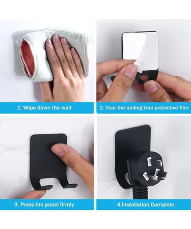 Stainless Steel Razor Bracket & Sponge Keeper Set - 2-Piece Self-Adhesive Multi-Purpose Hooks for Bathroom & Kitchen - Black - Buy Online on GoSupps.com