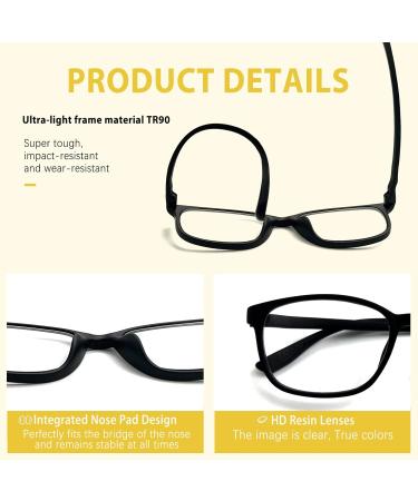 Photochromic Progressive Sunglasses for Men & Women - TR90 Multi-Focal Reading Glasses Clear on Top Black 1.5x - Buy Online on GoSupps.com