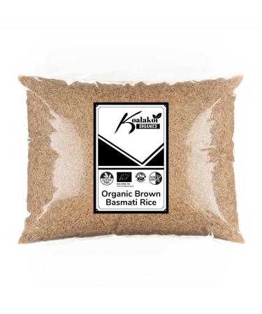 ORGANIC Premium non-GMO Brown basmati Rice (5kg) 100% Natural no Additives or Preservatives Vegan Baking & Cooking healthy & safe option for Vegetarians - Free UK delivery by Koalakoi