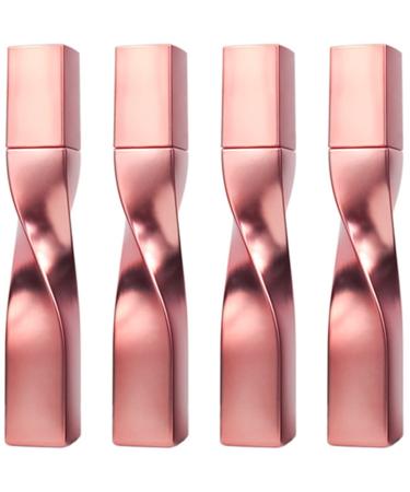KALLORY 4pcs Eyelash Brush Empty Tube Lip Balm Containers Eyebrow Brush Mascara Tubes Empty Rose Gold Line 11.5x1.8cm Rose Gold