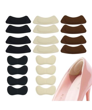 20 Pack Heel Inserts for Women Man Heel Grips Liner Cushions Inserts for Loose Shoes Filler Improved Shoe Fit and Comfort Prevent Heel Slip and Blister