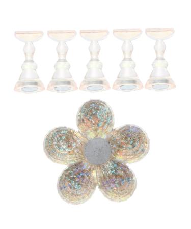 1 Set Chess Practice Seat Display Rack Flower Nail Art Stand Nail Art Holder Base Fingernail Display Stands Nail Art Equipment Nail Art Training Base Acrylic Plum Bossom Magnetic 2x1cm Golden