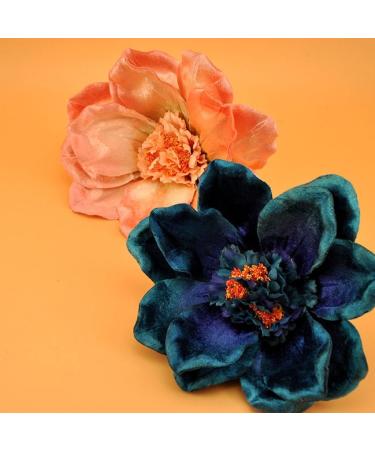 xbiez Girls Bangs Clip Oversized Camellia Headdress Hair Accessories Oversized Flower Bright-coloured Rose Flower Hairpin Coral Red - Buy Online on GoSupps.com