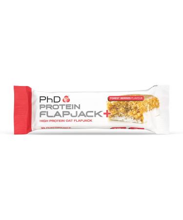 PhD Nutrition Protein Flapjack+ Forest Berries 12 Bars | High Protein, Low Sugar Snack with Complex Carbs & Vitamin E - Buy Online on GoSupps.com