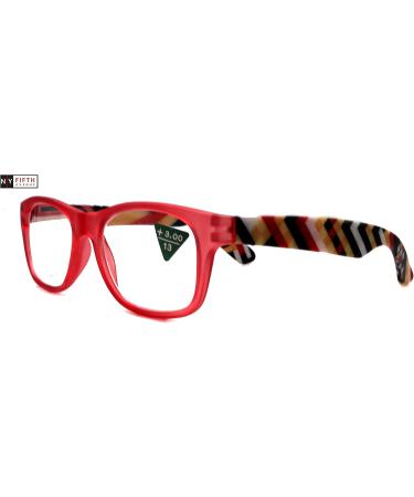 Monet Premium Reading Glasses | High-End +1 to +3 Magnifying Square Frames | Red Optical Readers from NY Fifth Avenue - Buy Online on GoSupps.com