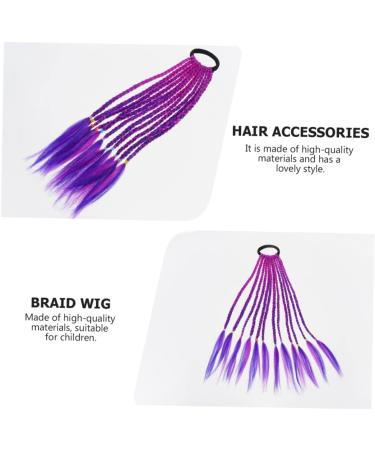 minkissy Wig Ponytail Hairpiece Braid Crochet Hair Extensions Ponytail Hair Extension Hair Accessories for Women Braids Girl Hair Braided Miss Hairpin Purple Photo High Temperature Wire 35X6X1CM Purple - Buy Online on GoSupps.com