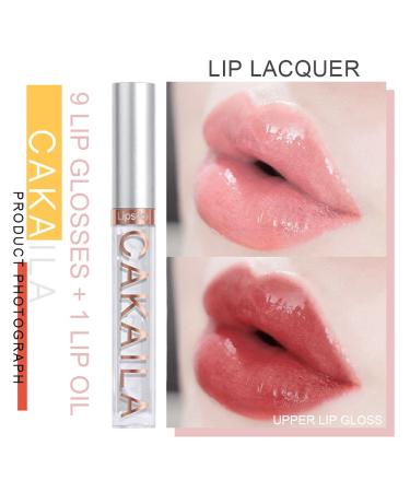 Matte Liquid Lipstick Set with Lip Plumper Gloss | Long Lasting, Waterproof, Moisturizing | High Pigmented Lip Stain Gift Set for Girls & Women - 9+1 Colors 01 - Buy Online on GoSupps.com