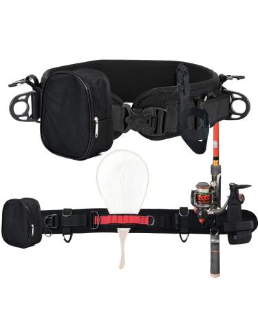 Adjustable Fishing Wading Belt, Fishing Wader Belt for Kayaking Fishing Fishing Belt Rod Holder,Fishing Accessories Belt Black