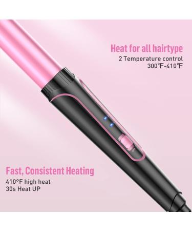 Bestope 5-in-1 Curling Iron Set - Ceramic Wave Iron & Curling Bars with Temperature Control Fast Heating 2 Clips & Gloves - Rose Gold & Pink - Buy Online on GoSupps.com