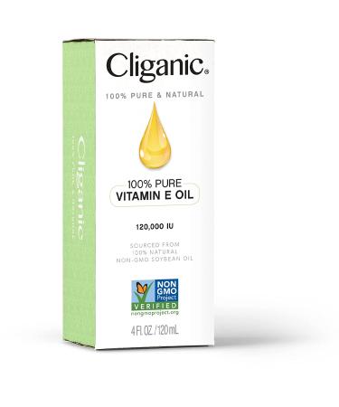 Cliganic 100% Pure Vitamin E Oil - 120,000 IU for Skin, Hair & Face - Non-GMO 4 Fl Oz - Buy Online on GoSupps.com