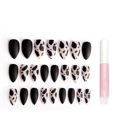 24 Pcs Halloween Nails Press on Nails for Women Artificial Fake Nail Tips Trim Easily Stylish Design Pattern Nail Tips for Halloween Party Christmas #1