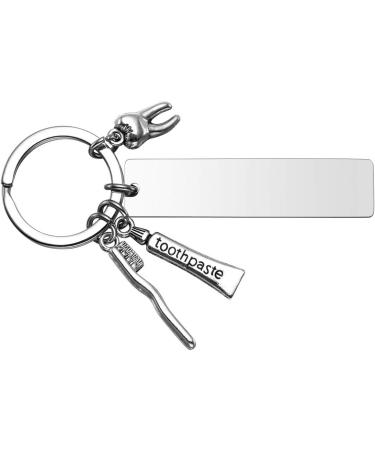 Jovivi Engraved Tooth Toothbrush Toothpaste Keychain - Perfect Gift for Dentists & Dental Assistants - Buy Online on GoSupps.com
