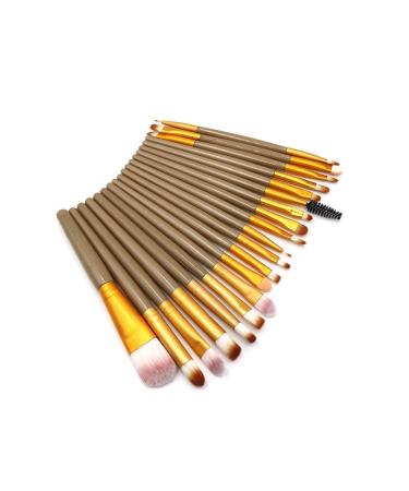 20-Piece Golden Eye & Lip Makeup Brush Set | Premium Beauty Tool Set for Flawless Application - Buy Online on GoSupps.com