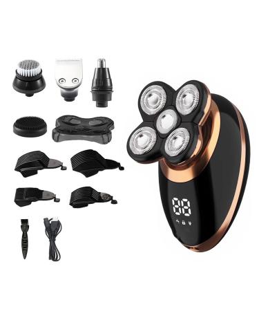Head Shavers for Bald Men 5 in 1 Multi-Cutting IPX7 Electric Razor Cut Beard Trimmer LCD Display Nose Ear Grooming Multi-use Bald Shaver