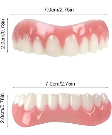 2 Pairs Fake Teeth Veneers - Instant Cosmetic Smile Enhancer for Men & Women | Teeth Whitening Cover for Bad Teeth - Buy Online on GoSupps.com