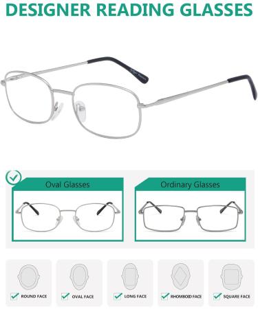 Eyekepper Metal Frame Reading Glasses - Spring Hinge 4 Pack Silver +2.25 | Stylish & Durable Eyewear for International Shipping - Buy Online on GoSupps.com