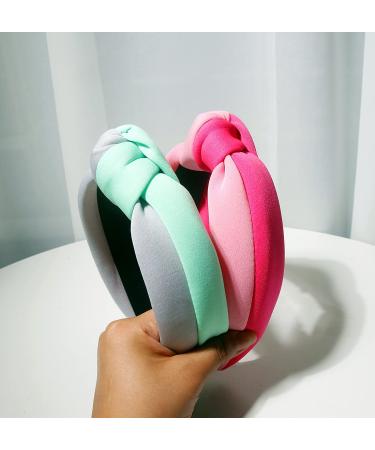 CULHEITE Fashion Knotted Headband - Padded Thick Wide Hair Hoop in Pink & Rose Red - Buy Online on GoSupps.com