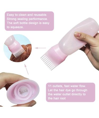 2pcs Hair Oil Applicator Bottle 60ml - Pink+Purple Hair Dye Brush Bottle for Salon Use - Buy Online on GoSupps.com