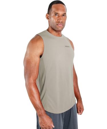 DEVOPS Men's Muscle Tank Top 3 Pack - Sleeveless Dri Fit Gym Workout Shirts - Large Black/Navy/Gray - Buy Online on GoSupps.com