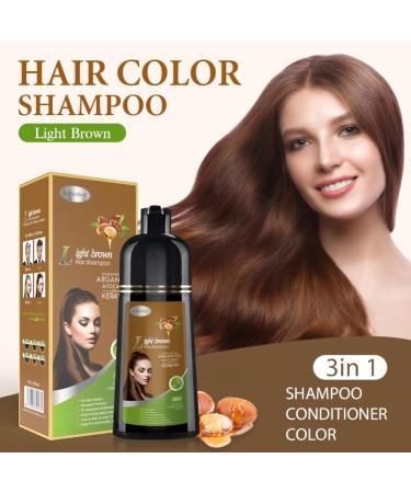 Natural Hair Dye Shampoo 3 in 1 | Vegan Ammonia-Free Gray Hair Coverage | Light Brown Hair & Beard Color for Women & Men - Buy Online on GoSupps.com