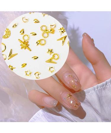 Nail Art Rivets Star Moon Studs Gold Silver Charms Accessories Z208 - Buy Online on GoSupps.com