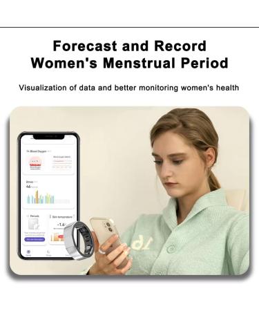 Smart Ring Health Tracker for Blood Oxygen Sleep Tracking Heart Rate Pedometer APP Body Temperature Compatible with iOS and Android Long Endurance NFC Wireless Charging (12) 9 - Buy Online on GoSupps.com