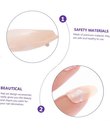 FOYTOKI 1 Set Nail Patch Manicure Fake Nails Nail Decorations for Nail Art Diy Nail Accessory Fake Nail Tip Long Fake Nails Fake Nails with Glue French Decor Plastic Girl Pink Sticker X4 - Buy Online on GoSupps.com