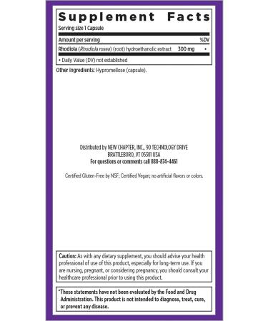 New Chapter Rhodiola Force 300 - 30 Vegetarian Capsules for Stress Relief & Vitality - Buy Online on GoSupps.com
