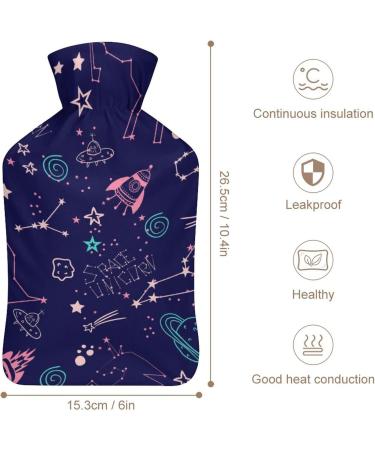Unicorn Planet Hot Water Bottle with Plush Cover | Bed Warmer for Adults & Kids - 26.5x15.3cm | International Shipping Available - Buy Online on GoSupps.com
