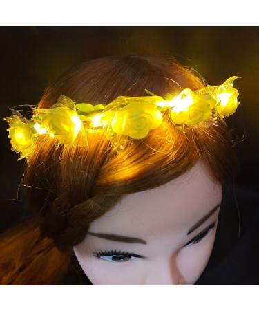 TQUXNGA Delicate Flower Crown Bride Wedding Crown Garland Headband Fashion Woman Luminous Taking Photo Garland Hairband White flower - Buy Online on GoSupps.com