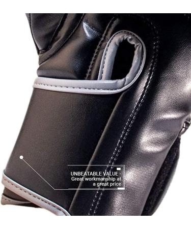 Revgear Premier Boxing Gloves for Punching, Kickboxing & Training | Gray/Black 16 OZ | Men & Women | Durable & Comfortable - Buy Online on GoSupps.com