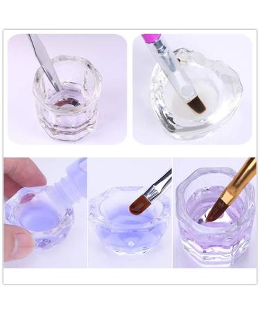 Kalolary Heart Dappen Bowl - 2pcs Clear Glass Nail Art Cups for Acrylic Liquid & Powder Styling - Buy Online on GoSupps.com