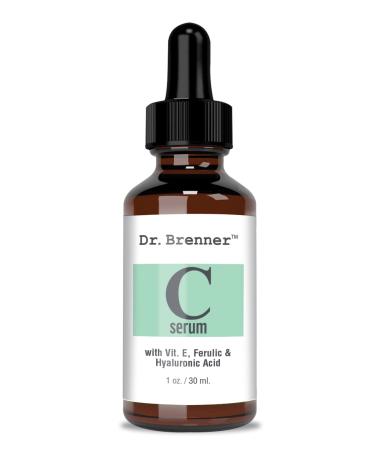 Dr. Brenner Vitamin C Serum for Face with 20 L-ascorbic Acid Ferulic Acid Vitamin E and Hyaluronic Acid
