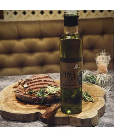 Black Truffle Oil 250 ml / 8.8 Oz Concentrated Intense Black Truffle with Greek Extra Virgin Olive Oil Gourmet Truffle Seasoning by InterGourmandise - Buy Online on GoSupps.com