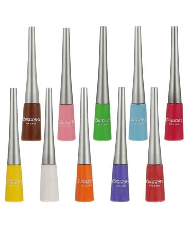 Healvian 10pcs Colored Liquid Eyeliner Waterproof Eyeliner Sweat-proof Eyeliner Pens Cosmetic Pens Plastic