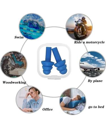 5 Pairs of Waterproof Silicone Earplugs for Swimmers | Reusable & Comfortable Earplugs for Swimming Showering Bathing & Surfing - Blue - Buy Online on GoSupps.com