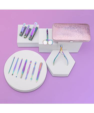 12pcs Stainless Steel Manicure Set - Professional Nail Clippers & Pedicure Kit for Hands, Feet & Facial Care - Pink - Buy Online on GoSupps.com