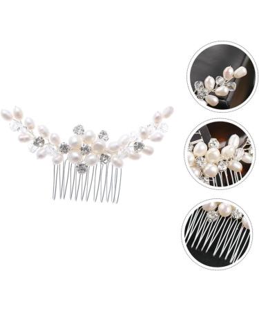 Ipetboom Rhinestone Bridal Comb Hair Comb Bridal Headpiece Crystal Headpiece Crystal Headdress Hair Pearls Bridal Pearl Headwear Honey Brows Hair Accessories Rhinestones Bride Abs - Buy Online on GoSupps.com