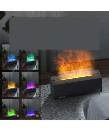 Flame Essential Oil Diffuser 7Colour Lights Aromatherapy Cool Mist Diffusers Super Quiet Air Mist Auto-Off Protection Ultrasonic Humidifier for Living Room Office Bedroom Yoga Spa (Black)