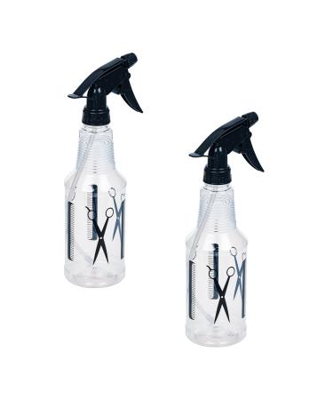 Invero Set of 2 Water Mist Spray Empty Bottle 500ml - Leak Proof Reusable Durable Trigger Sprayer - Ideal Hairdressing Tool for Salons Barbers or Home Hair Cutting