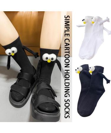 Magnetic 3D Doll Couple Socks | Simple Cartoon Design | Breathable Black | Size - Buy Online on GoSupps.com