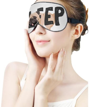 LynaRei Sleeping Mask Funny Pug Dog Sleep Eye Mask Blindfold with Adjustable Strap Eat Sleep Slogan Soft Eye Cover for Blocking Out Lights Style-4 - Buy Online on GoSupps.com
