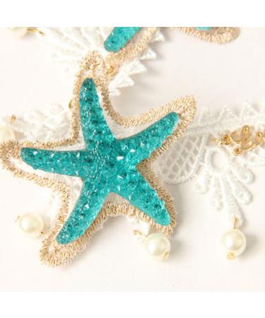 Lurrose Starfish Pearl Headband | Elastic Lace Hairband for Girls & Women - International Shipping Available - Buy Online on GoSupps.com