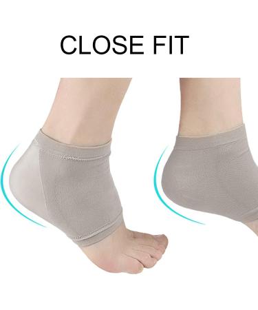 2 Pack Moisturizing Gel Socks | Breathable Elastic Heel Sleeves for Dry Cracked Heels | Skin Color Foot Care - Buy Online on GoSupps.com
