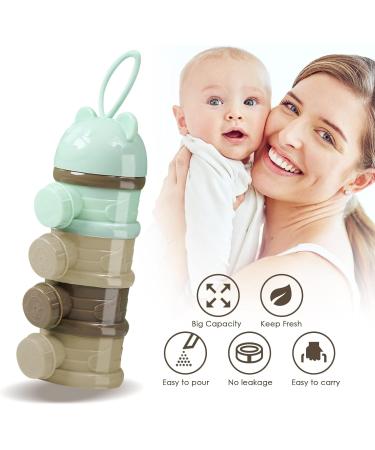 LAPONO Milk Powder Dispenser - Portable 4 Layer Baby Storage Container 240ml BPA Free - Non-Spill Snack/Grain/Food/Fruit Box for Infant Toddler - Green - Buy Online on GoSupps.com