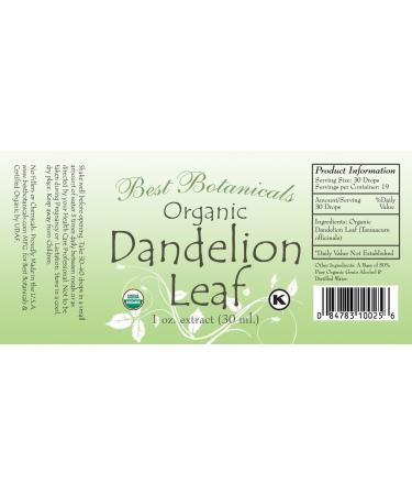 Buy Best Botanicals Dandelion Leaf Extract 1 oz - Premium Quality Herbal Supplement for Detox & Digestive Health - International Shipping Available - Buy Online on GoSupps.com