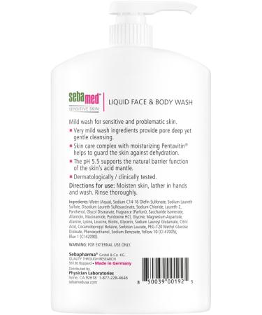 Sebamed Liquid Face & Body Wash 1L - Buy Online on GoSupps.com