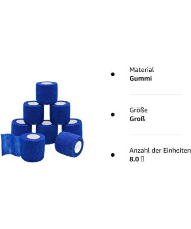 Qigui Self-Adhering Cohesive Bandage 5cm x 4.5m - Blue Elastic Bandage for Fingers Hands Toes & Feet - International Shipping Available - Buy Online on GoSupps.com