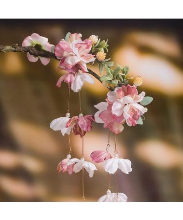 2pcs Pink Silk Flower Duckbill Clips - Tassel Barrettes for Stylish Hair Accessory | MGPFERD - Buy Online on GoSupps.com