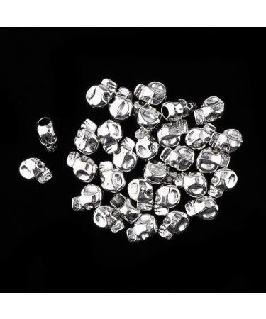U-M 30pcs Cool Skull Vikings Beads Fashion Hair Decorations Cuffs Clips Accessories for Women Men Braiding Hair Bracelet Necklace DIY - Silver as shown - Buy Online on GoSupps.com